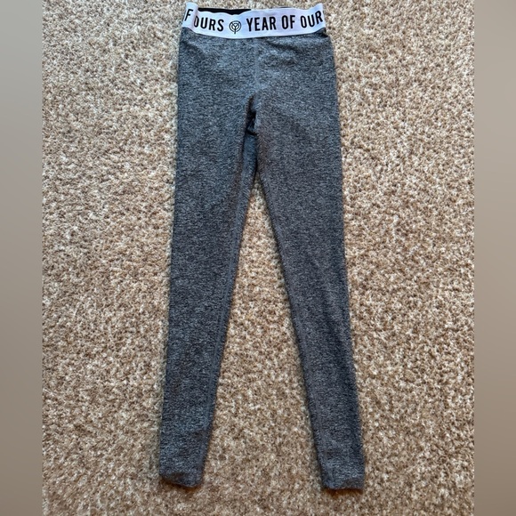 Year of Ours Other - Year of Ours Womens Gray Leggings Spell Out Logo Stretch Athletic Size xs